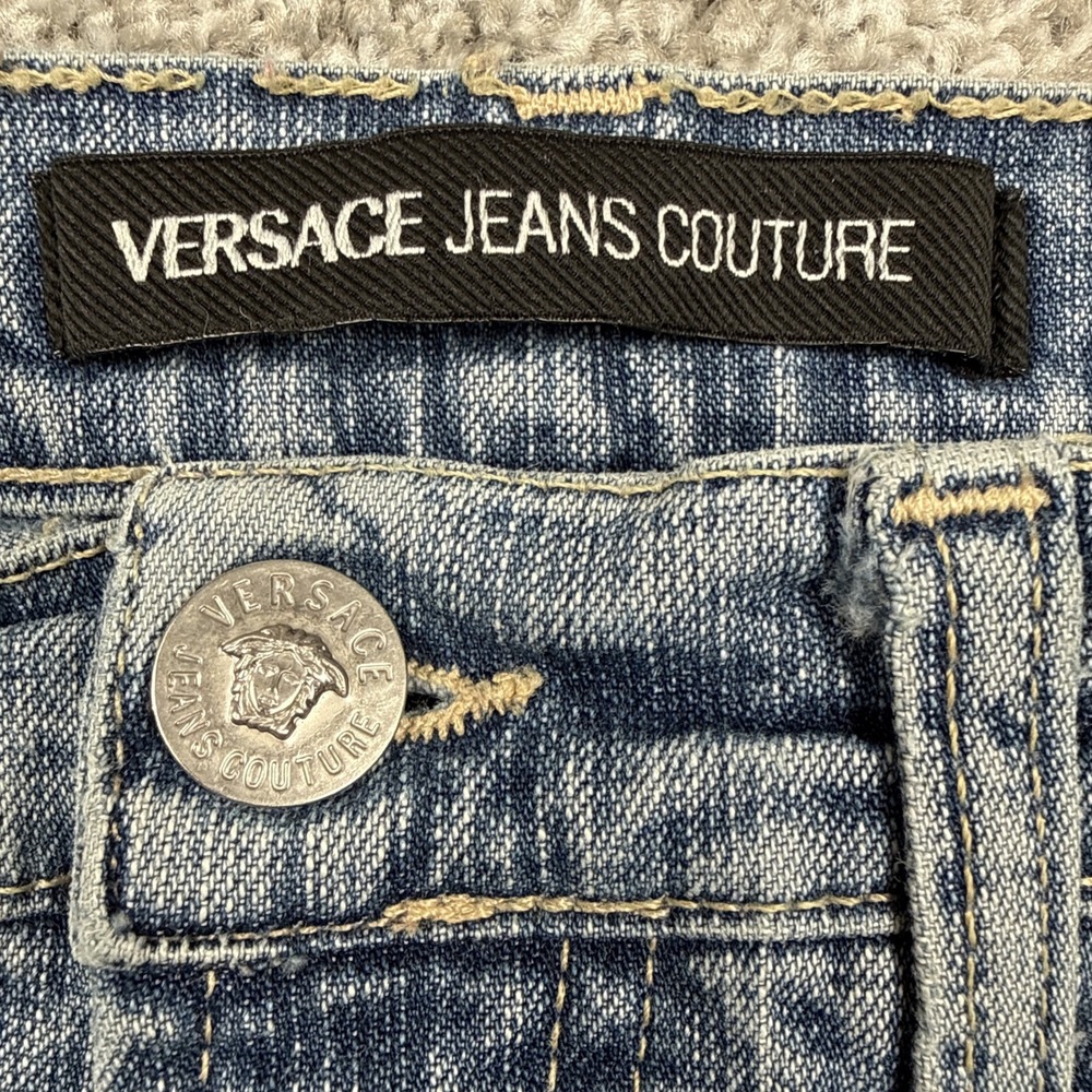 Versace Jeans Couture Men's 29x33 Blue Denim Italy Ittierre Y2K Medusa - Picture 11 of 13